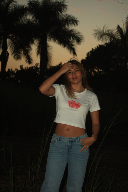RASPBERRY OFF-WHITE BABYTEE
